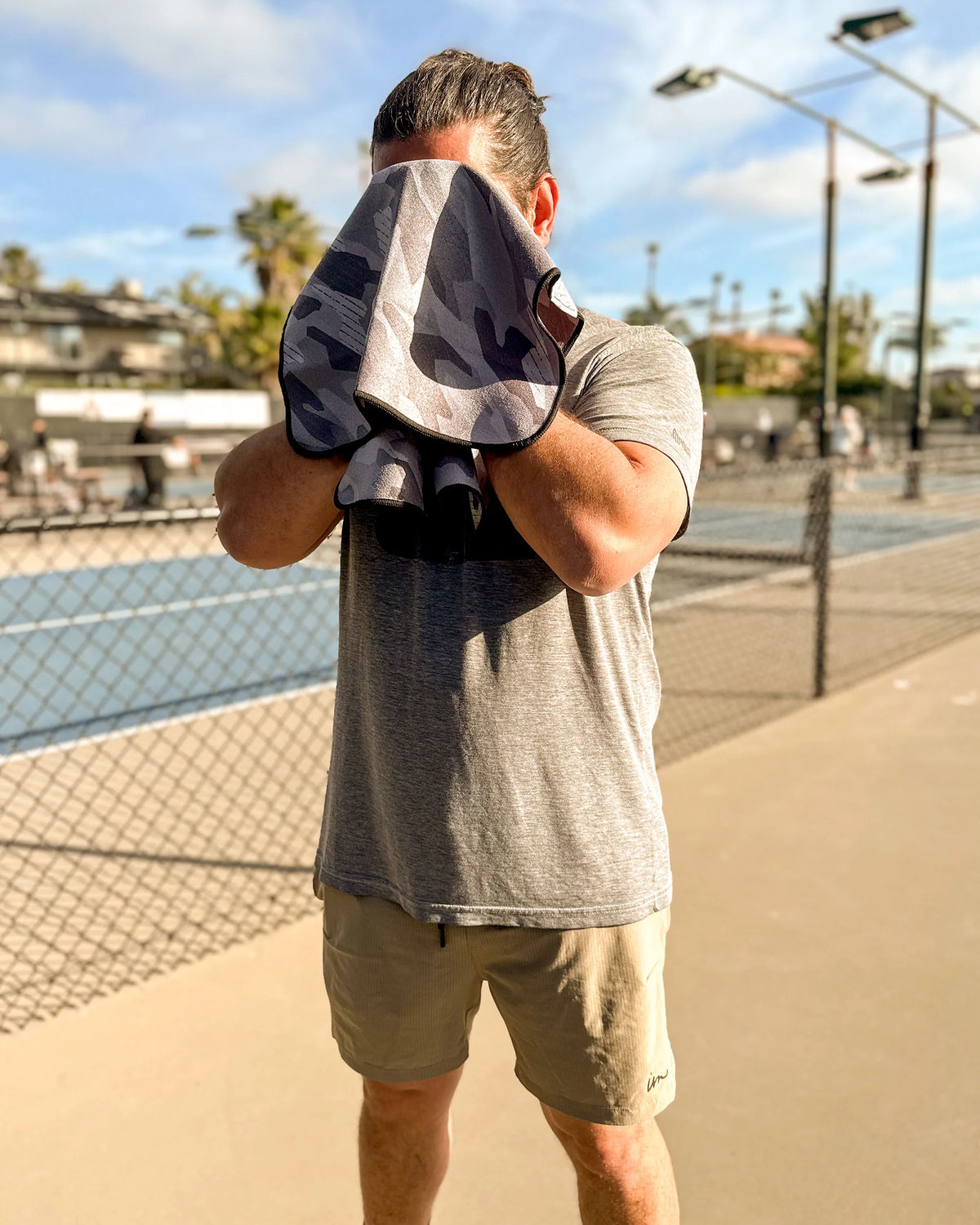 Grey Camo Pickleball Eco Towel - Leus Towels Australia