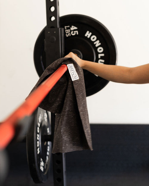 Black Heather Gym Eco Towel - Leus Towels Australia