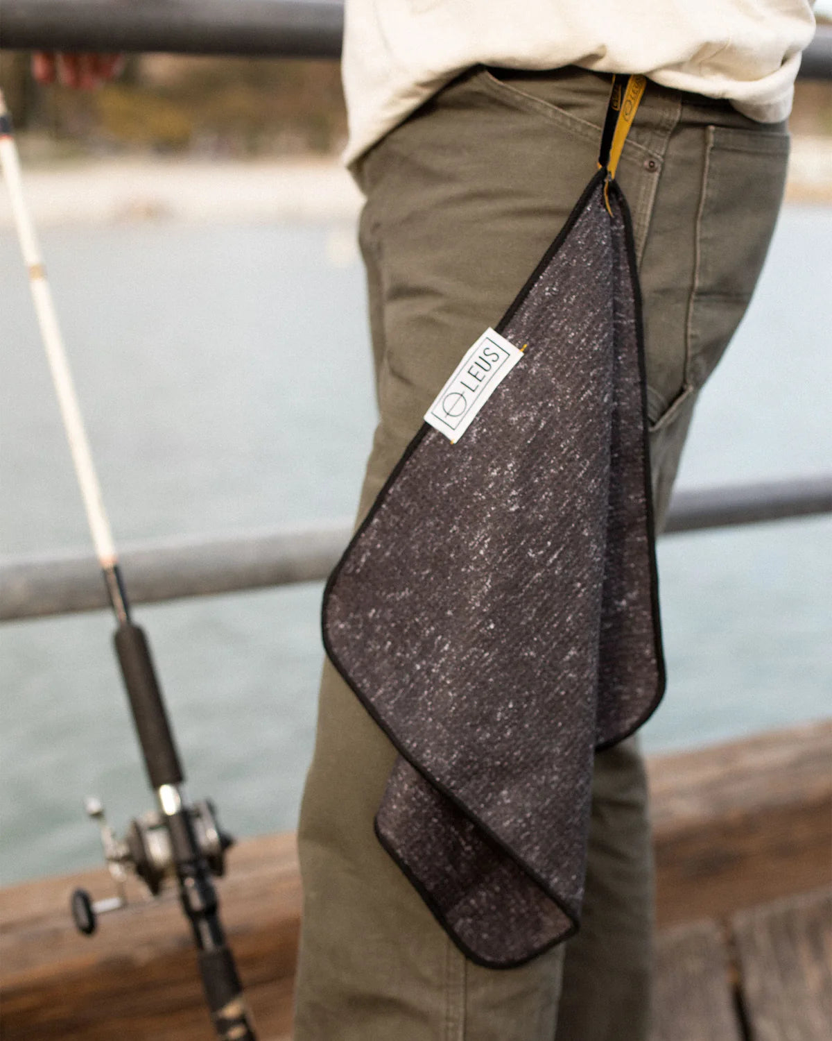 Black Heather Fishing Eco Towel - Leus Towels Australia