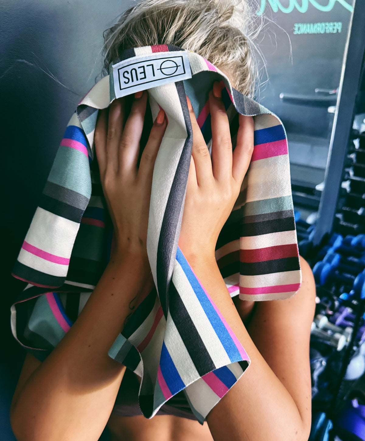 Alpaca Gym Eco Towel: towel to the face at the gym - Leus Towels Australia