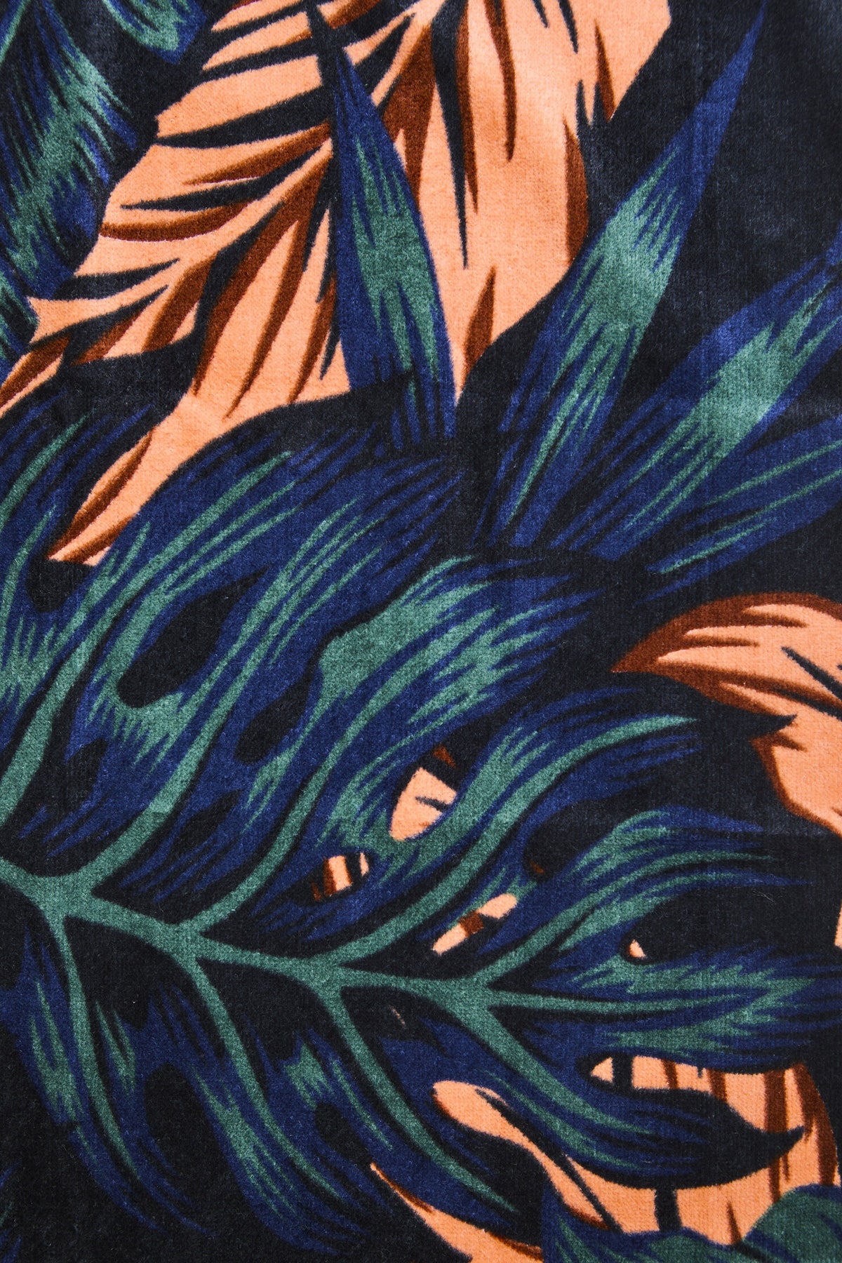 Jungle Madness Beach Eco Towel: print close-up - Leus Towels Australia